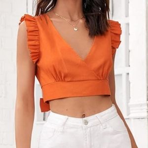 Orange crop top summer shirt